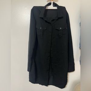 Black button up shirt dress